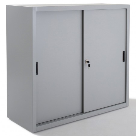 Armoire portes coulissantes métallique H109xL120xP45cm